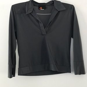 “Luscious” grey crop athletic top